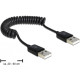Delock 83239 USB 2.0 A apa/apa tekercselt kábel - 0,6m