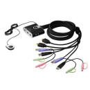 Elosztó KVM  2PC USB ATEN HDMI+audio+kábelek CS692