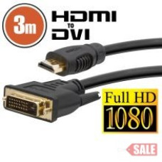 Manhattan 372510 HDMI apa/DVI-D 3m Fekete kábel