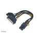 Akasa 2x SATA - 6pin PCIe adapter - 15cm - AK-CBPW13-15 Akasa 2x SATA - 6pin PCIe adapter - 15cm - AK-CBPW13-15