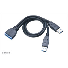 Akasa USB Type-A? - USB3.0 átalakító - 30cm -  AK-CBUB12-30BK