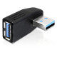 Delock USB 3.0 apa-anya vízszintesen 270°-ban forgatott adapter /65342/ Delock USB 3.0 apa-anya vízszintesen 270°-ban forgatott adapter /65342/