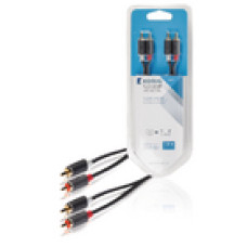 König Sztereó audiokábel 2 db RCA-dugasszal - 2 db dugasszal, 1,00 m-es, szürke König Sztereó audiokábel 2 db RCA-dugasszal - 2 db dugasszal, 1,00 m-es, szürke