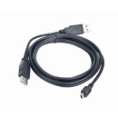 Gembird Dual USB Y 2.0 A-csatlakozó / MINI 5PM kábel, 0.9m CCP-USB22-AM5P-3