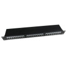 Gembird 19'' patch panel 24 port 1U cat.5e with rear cable management, black NPP-C524-002
