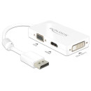 Delock Adapter Displayport 1.1-dugós csatlakozó VGA / HDMI / DVI-csatlakozóhüvely passzív fehér 62655 Delock Adapter Displayport 1.1-dugós csatlakozó VGA / HDMI / DVI-csatlakozóhüvely passzív fehér 62655