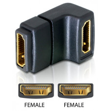 Delock Adapter HDMI female  HDMI female 90&deg; down 65075
