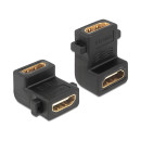 Delock HDMI A anya anya adapter, csavarhellyel, 90°-ban elforgatott 65510 Delock HDMI A anya anya adapter, csavarhellyel, 90°-ban elforgatott 65510