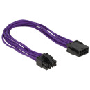 Delock Extension Power cable 8 pin EPS male  8 pin EPS female textile shielding purple 83702