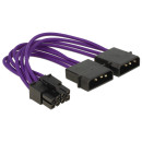 Delock Power Cable 8 pin EPS  2 x 4 pin textile shielding purple 83703