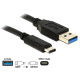Delock Kábel USB 10 Gbps (USB 3.1, Gen 2), A típusú csatlakozódugó USB Type-C? 0,5 m hosszú fekete 83869 Delock Kábel USB 10 Gbps (USB 3.1, Gen 2), A típusú csatlakozódugó USB Type-C? 0,5 m hosszú fekete 83869