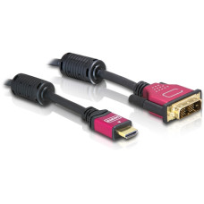 Delock HDMI - DVI átalakító kábel, 5.0m, apa/apa 84344 Delock HDMI - DVI átalakító kábel, 5.0m, apa/apa 84344
