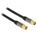 Delock antennakábel IEC (koax) dugó - IEC (koax) aljzat, RG6/U, 1m, fekete 88922