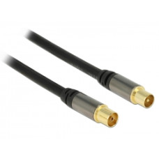 Delock antennakábel IEC (koax) dugó - IEC (koax) aljzat, RG6/U, 1m, fekete 88922