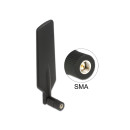 Delock LTE Antenna SMA 0.5 ~ 3 dBi Omnidirectional Rotatable With Flexible Joint Black 88978
