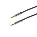 LogiLink Audio Cable 3.5 Stereo M/M, straight, 0.30 m, blue CA10030
