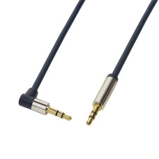 LogiLink Audio Cable 3.5 Stereo M/M 90° angled, 0.75 m, blue CA11075