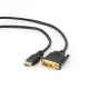 Gembird HDMI / DVI apa-apa kábel aranyozott csatlakozóval, 0.5m, bulk CC-HDMI-DVI-0.5M Gembird HDMI / DVI apa-apa kábel aranyozott csatlakozóval, 0.5m, bulk CC-HDMI-DVI-0.5M