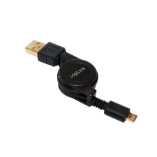 LogiLink USB Micro-B apa - USB A apa felcsévélhető kábel CU0090