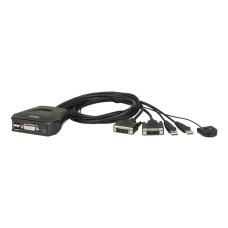 ATEN CS22D 2-Port USB DVI KVM Switch, Remote port selector, 0.9m cables CS22D-A7 ATEN CS22D 2-Port USB DVI KVM Switch, Remote port selector, 0.9m cables CS22D-A7