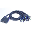 ATEN CS64US 4-Port USB KVM Switch, Speaker Support, 0.9/1.2m cables CS64US-AT