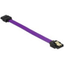 Delock SATA cable 6 Gb/s 10 cm straight / straight metal purple Premium 83688