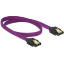 Delock SATA cable 6 Gb/s 50 cm straight / straight metal purple Premium 83691