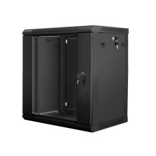 Lanberg 19'' fali rack szekr&eacute;ny 12U 600x450mm fekete (&uuml;vegajt&oacute;) WF01-6412-10B