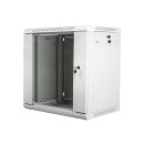 Lanberg 19'' fali rack szekrény 12U 600x450mm szürke (üvegajtó) WF01-6412-10S