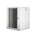 Lanberg 19'' fali rack szekrény 15U 600x600mm szürke (üvegajtó) WF01-6615-10S