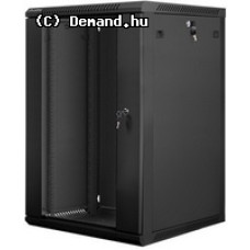 Lanberg 19'' fali rack szekrény 18U 600x600mm fekete (üvegajtó) WF01-6618-10B