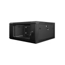 Lanberg 19'' fali rack szekrény 4U 600x600mm fekete (üvegajtó) WF01-6604-10B