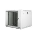 Lanberg 19'' fali rack szekrény 9U 600x600mm szürke (üvegajtó) WF01-6609-10S