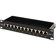 DIGITUS Patch Panel 12 portos 1U, 10", CAT 6,&aacute;rny&eacute;kolt