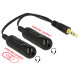 Delock Adapter Cable audio splitter stereo jack male 3.5 mm 3 pin  2 x stereo jack female 3.5 mm 65683