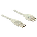 Delock USB 2.0-s bővítőkábel A-típusú csatlakozódugóval USB 2.0-s, A-típusú csatlakozóhüvellyel 2m 83883 Delock USB 2.0-s bővítőkábel A-típusú csatlakozódugóval USB 2.0-s, A-típusú csatlakozóhüvellyel 2m 83883