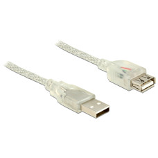 Delock USB 2.0-s bőv&iacute;tők&aacute;bel A-t&iacute;pus&uacute; csatlakoz&oacute;dug&oacute;val  USB 2.0-s, A-t&iacute;pus&uacute; csatlakoz&oacute;h&uuml;vellyel 2m 83883