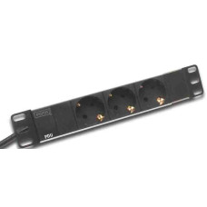 DIGITUS hálózati elosztó 1U, 10", 3db hálózati aljzattal, Aluminium DIGITUS hálózati elosztó 1U, 10", 3db hálózati aljzattal, Aluminium
