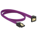 Delock SATA cable 6 Gb/s 50 cm down / straight metal purple Premium 83696