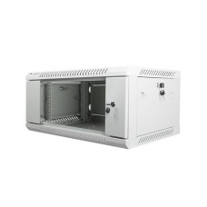 Lanberg 19'' fali rack szekr&eacute;ny 4U 600x450mm sz&uuml;rke (&uuml;vegajt&oacute;) WF01-6404-10S