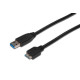 ASSMANN USB 3.0 SuperSpeed Connection Cable USB A M(plug)/microUSB B M(plug)1,8m AK-300116-018-S