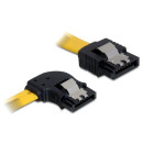 Delock Cable SATA 6 Gb/s male straight SATA male left angled 70 cm yellow metal 82826