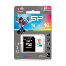 Silicon Power Elite microSDHC UHS-1 16GB kártya adapterrel Színes