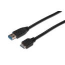 ASSMANN USB 3.0 SuperSpeed Connection Cable USB A M (plug)/microUSB B M (plug) AK-300117-003-S ASSMANN USB 3.0 SuperSpeed Connection Cable USB A M (plug)/microUSB B M (plug) AK-300117-003-S