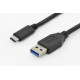 ASSMANN USB 3.0 SuperSpeed Connection Cable USB A M (plug)/USB C M (plug) 1m bla AK-300136-010-S