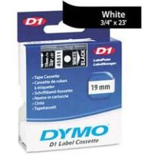 DYMO "D1" Feliratozógép szalag 19 mm x 7 m fehér-fekete /45811/