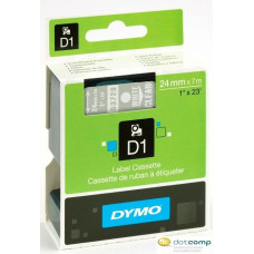 DYMO "D1" Feliratozógép szalag 24 mm x 7 m fehér-víztiszta /53720/