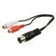 Valueline DIN hang adapterkábel, 5-érintkezős DIN dugasz ? 2x RCA aljzat, 0,20 m, fekete