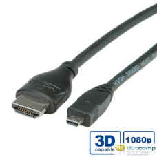 Roline HDMI High Speed Ethernet -- micro HDMI kábel 2m /11.04.5581-10/ Roline HDMI High Speed Ethernet -- micro HDMI kábel 2m /11.04.5581-10/