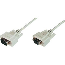 ASSMANN RS232 Extension cable DSUB9 M (plug)/DSUB9 F (jack) 5m beige AK-610203-050-E